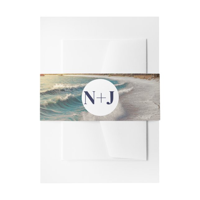 Bandeau De Faire-part Paradise Beach Sunset Rustic Coastal Mariage (Devant example)