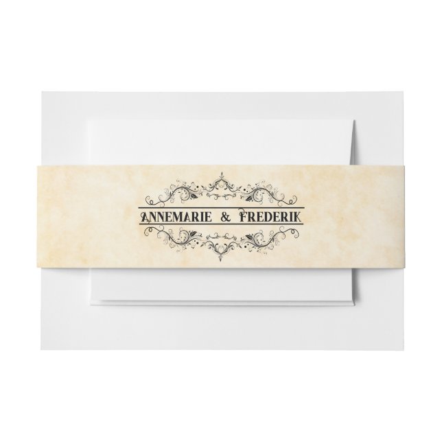 Bandeau De Faire-part Parchemin vintage Rustique (Devant Example)