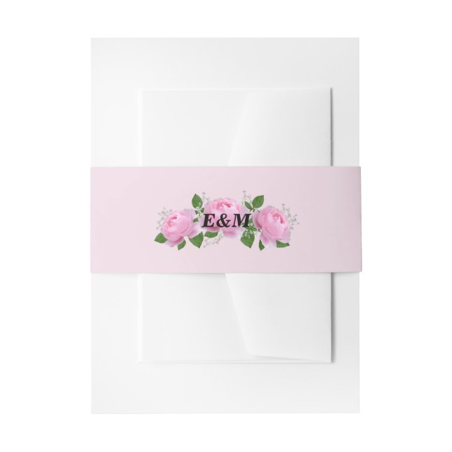 Bandeau De Faire-part Parfum rose Roses Monogramme (Devant example)