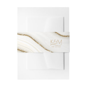 Bandeau De Faire-part Parties scintillant Abstraite Strata Mariage ivoir