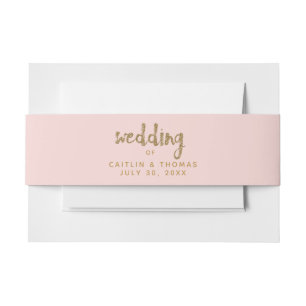 Bandeau De Faire-part Parties scintillant d'or Blush rose mariage person