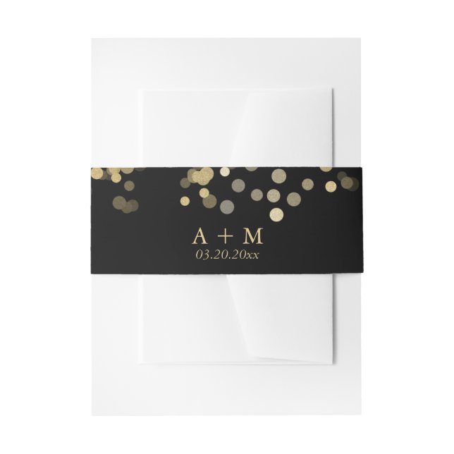 Bandeau De Faire-part Parties scintillant d'or Confetti (Devant example)