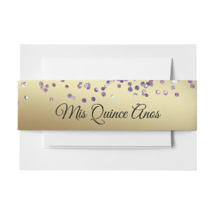 Bandeau De Faire-part Parties scintillant d'or et de pourpre