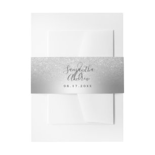 Bandeau De Faire-part Parties scintillant en argent ombre mariage en feu