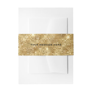Bandeau De Faire-part Parties scintillant Gold Ajouter votre propre text