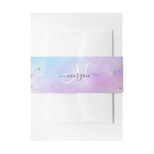 Bandeau De Faire-part Parties scintillant holographique Rainbow Pastels 