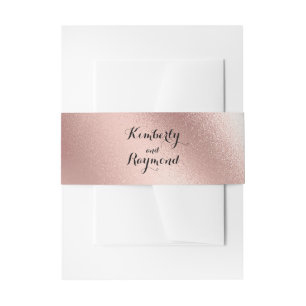 Bandeau De Faire-part Parties scintillant rose Gold Foil Mariage élégant