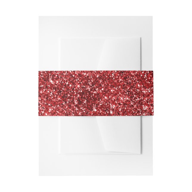 Bandeau De Faire-part Parties scintillant rouge Faux Ruby (Devant example)