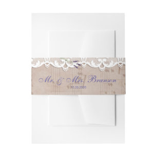 Bandeau De Faire-part Partition romantique Lavender Lace Mariage