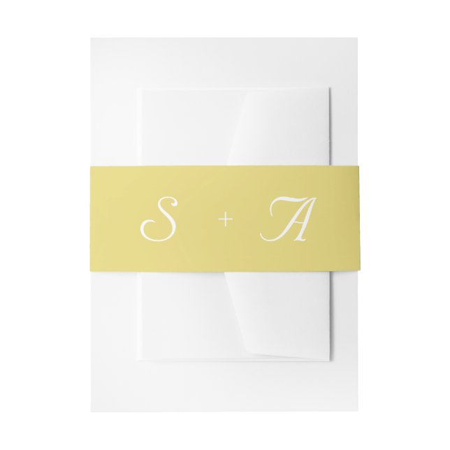 Bandeau De Faire-part Pastel Jaune Plaine Moderne Monogramme Mariage (Devant example)