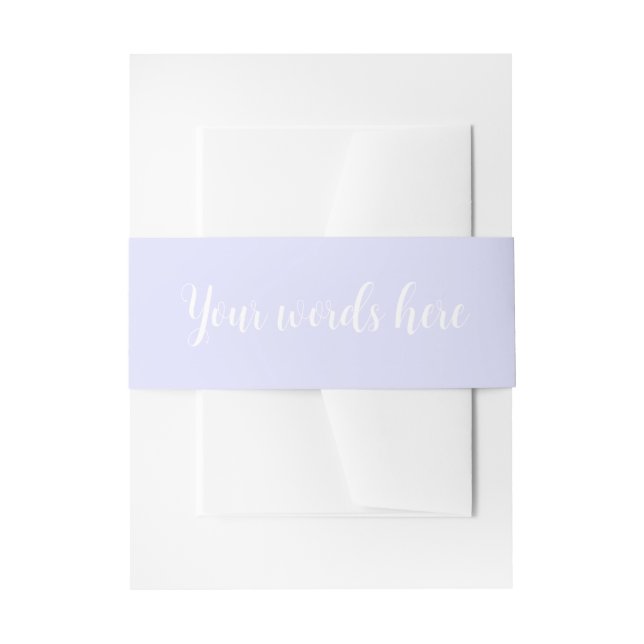 Bandeau De Faire-part Pastel Periwinkle Purple Invitation Belly Bandes (Devant example)