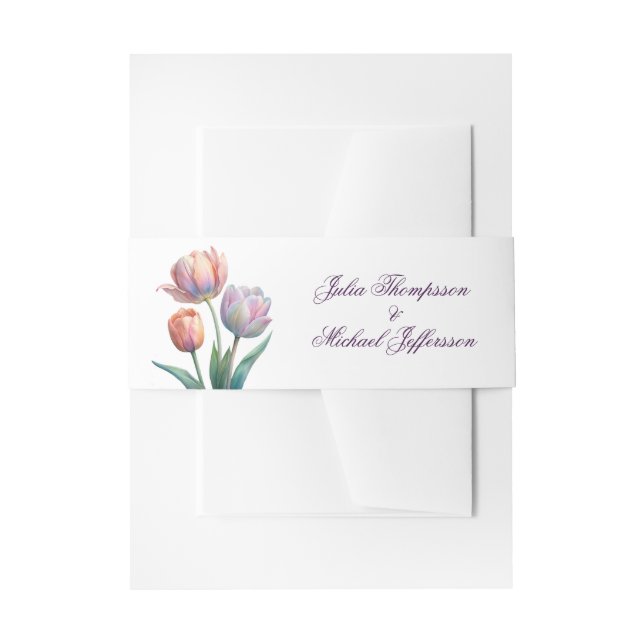 Bandeau De Faire-part Pastel Tulip Mariage Suite Typographie élégante (Devant example)