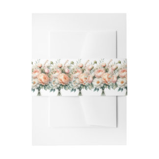 Bandeau De Faire-part Pêche et Flore blanche