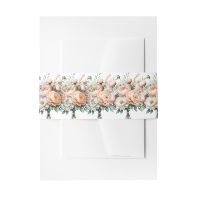 Bandeau De Faire-part Pêche et Flore blanche (Devant example)