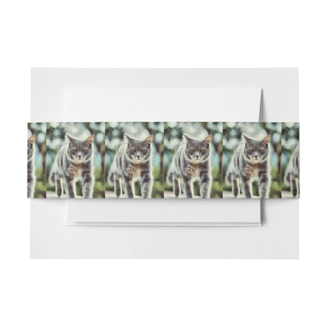 Bandeau De Faire-part Peinture de chat (Devant Example)