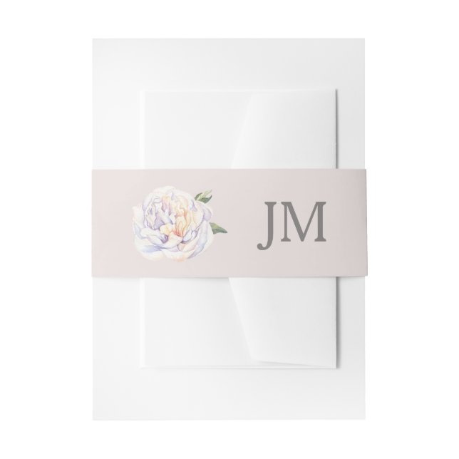 Bandeau De Faire-part Peony Monogram Floral Mauve Mariage (Devant example)