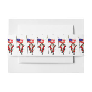 Bandeau De Faire-part Père Noël Avec L'Enseigne Des Etats-Unis