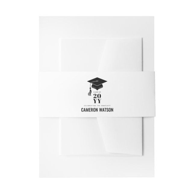 Bandeau De Faire-part Personalized Modern Hat and Tassel Graduation (Devant example)