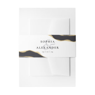 Bandeau De Faire-part Pierre noire à agneau avec or