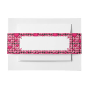 Bandeau De Faire-part Pile rose avec des coeurs