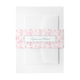 Bandeau De Faire-part Pink Damask Invitation Belly Band