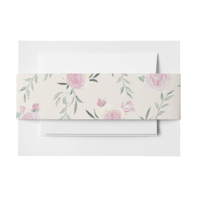 Bandeau De Faire-part Pink Roses Pattern (Devant Example)