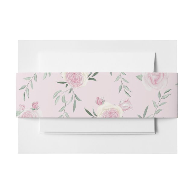 Bandeau De Faire-part Pink Roses Pattern (Devant Example)