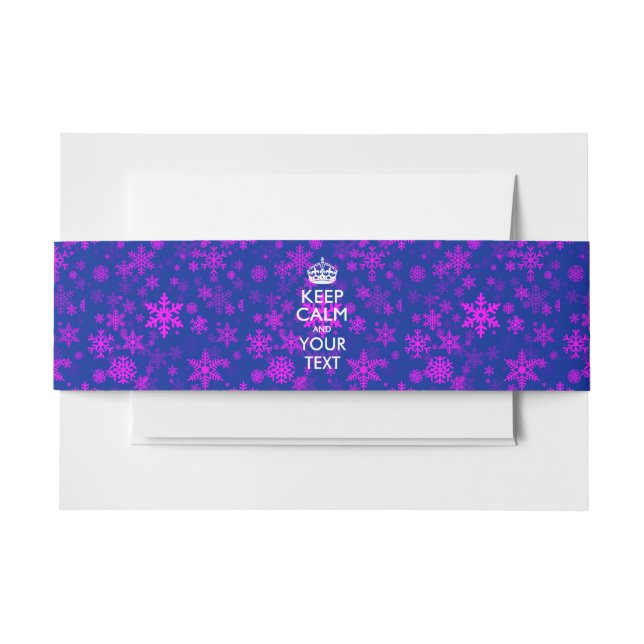 Bandeau De Faire-part Pink Snowflakes GARDEZ CALME ET votre texte créati (Devant Example)