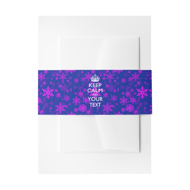 Bandeau De Faire-part Pink Snowflakes GARDEZ CALME ET votre texte créati (Devant example)