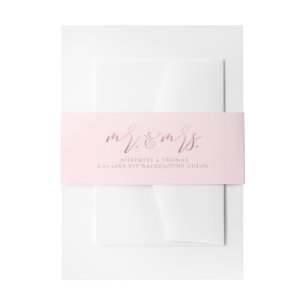 Bandeau De Faire-part PixDezines Blush Pink+Faux Or Rose Mr+Mrs.