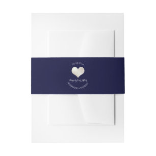 Bandeau De Faire-part PixDezines Coeur Faux Argent Foil