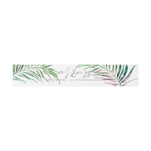 Bandeau De Faire-part PixDezines Fronds Palm Mr+Mrs.