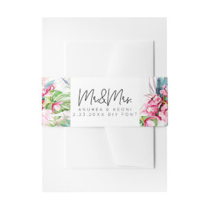 Bandeau De Faire-part PixDezines Orchid Isle, fleurs tropicales