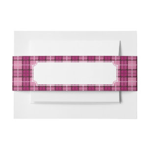 Bandeau De Faire-part Pixel Plaid_Magenta-Black