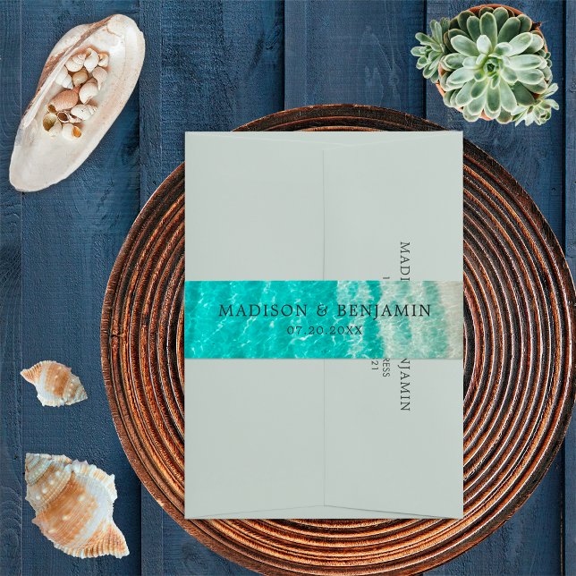 Bandeau De Faire-part Plage d'été côtière nautique Destination Mariage (Créateur téléchargé)