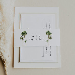 Bandeau De Faire-part Plage Mariage Invitation Belly Band Enveloppement