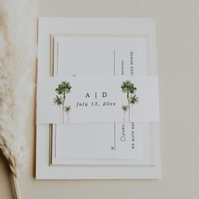 Bandeau De Faire-part Plage Mariage Invitation Belly Band Enveloppement (Créateur téléchargé)