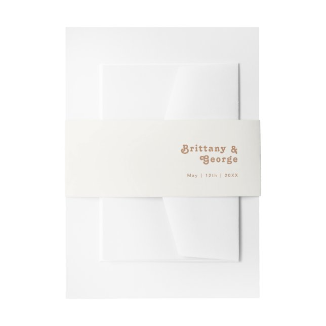 Bandeau De Faire-part Plage Retro | Ivory Invitation Belly Band (Devant example)