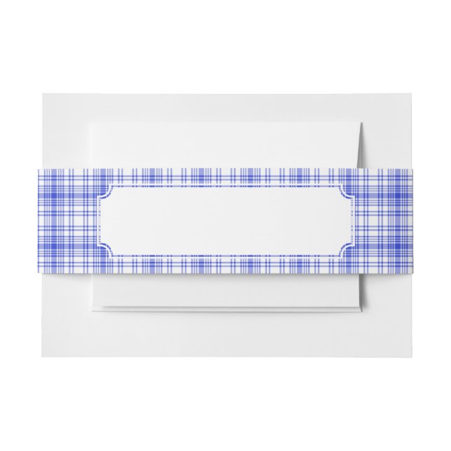 Bandeau De Faire-part Plaid blanc bleu 2 (Devant Example)