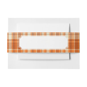 Bandeau De Faire-part Plaid orange