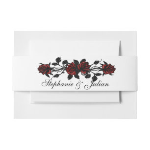Bandeau De Faire-part Plaque en papier Mariage gothique Red Roses