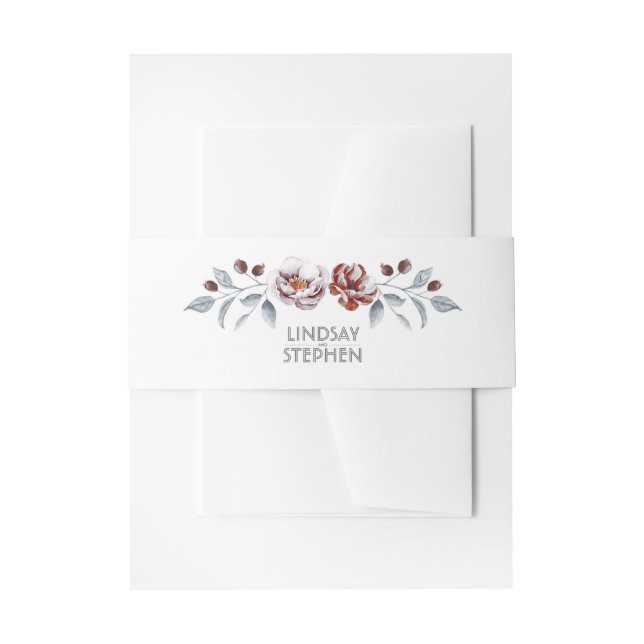 Bandeau De Faire-part Plum Purple Aquarelle Fleurs Mariage élégant (Devant example)