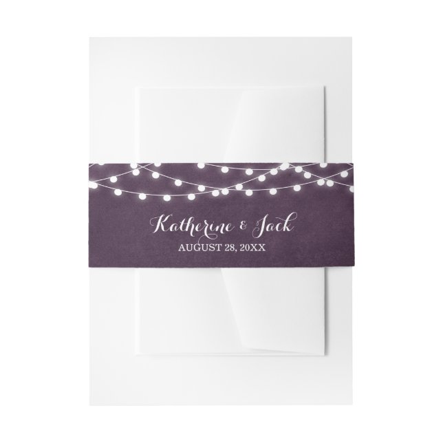 Bandeau De Faire-part Plum String Lights Faire-part de mariage Bande de  (Devant example)