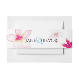 Bandeau De Faire-part Plumeria Mariage Belly Band