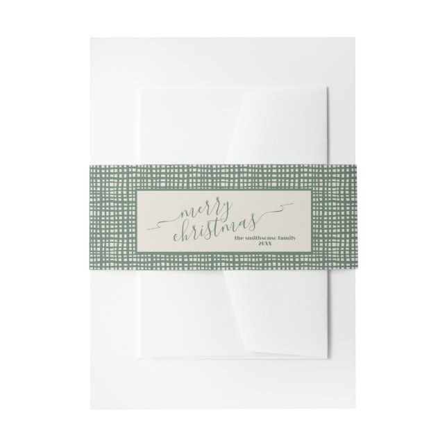 Bandeau De Faire-part Poinsettia Sage Ivory Christmas (Devant example)