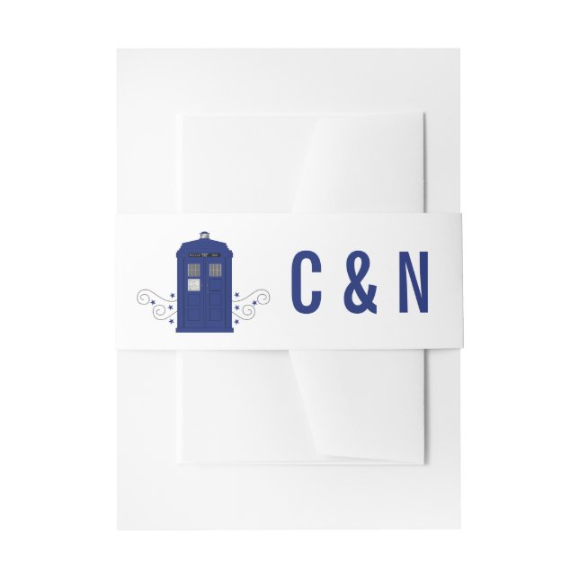 Bandeau De Faire-part Police Box Mariage Belly Bands v3 (Devant example)