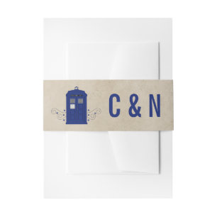 Bandeau De Faire-part Police Box Mariage Belly Bands v6