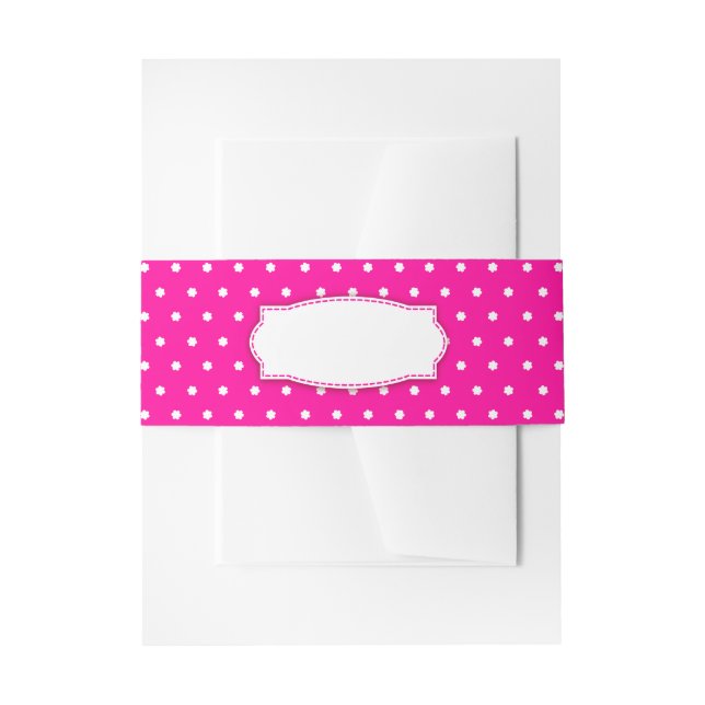 Bandeau De Faire-part Polka dot fleurie ceinture rose (Devant example)
