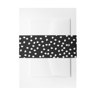 Bandeau De Faire-part Polka Pote Abstraite moderne noir et blanc