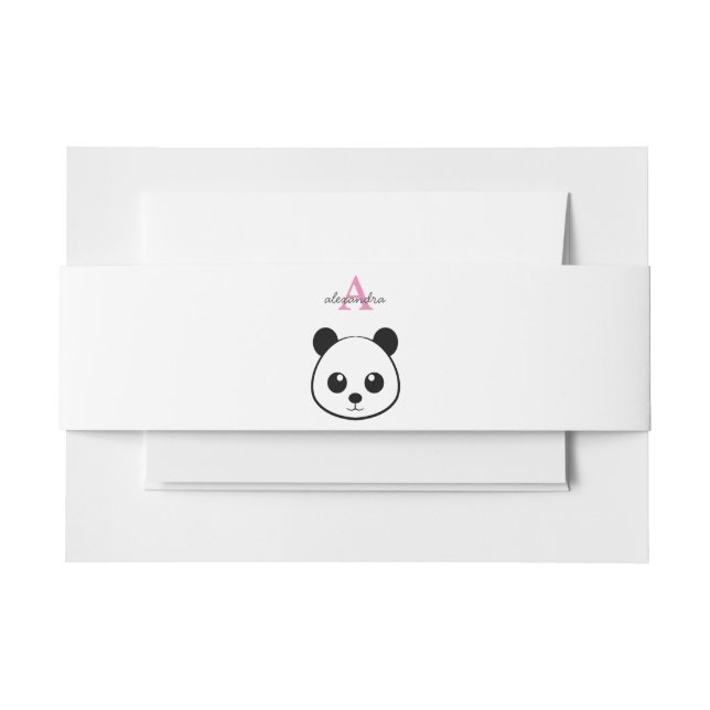 Bandeau De Faire-part Porte-panda coutume Monogramme (Devant Example)